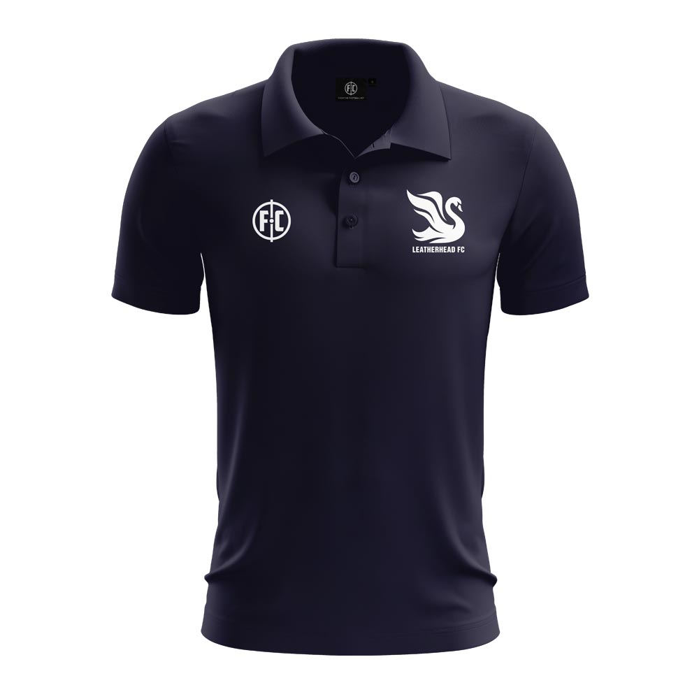 Leatherhead FC Cotton Polo - Navy Blue
